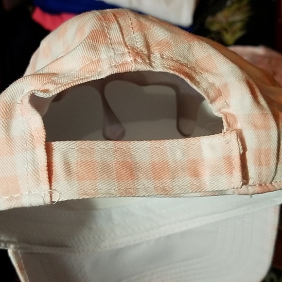 Pink Checkered Cap Velcro Closure OSFM NWT - Picture 3 of 3